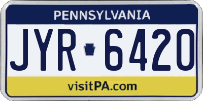 PA license plate JYR6420