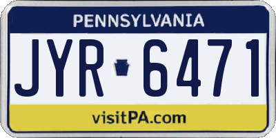 PA license plate JYR6471
