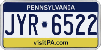 PA license plate JYR6522