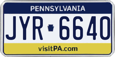 PA license plate JYR6640
