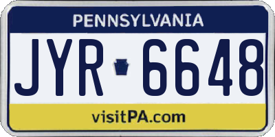PA license plate JYR6648