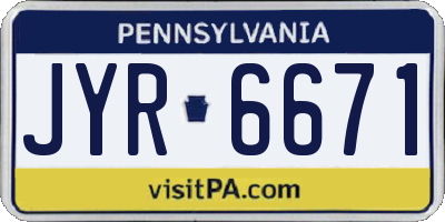 PA license plate JYR6671