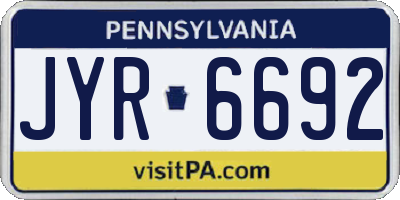PA license plate JYR6692