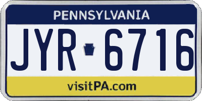 PA license plate JYR6716
