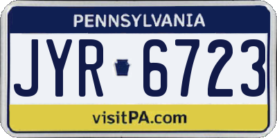 PA license plate JYR6723