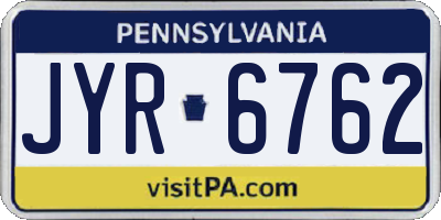 PA license plate JYR6762