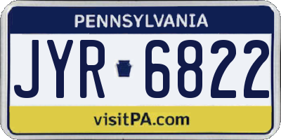 PA license plate JYR6822
