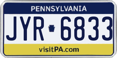 PA license plate JYR6833