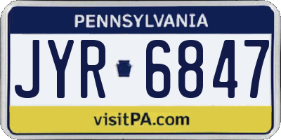 PA license plate JYR6847