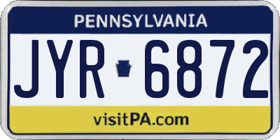 PA license plate JYR6872