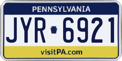 PA license plate JYR6921