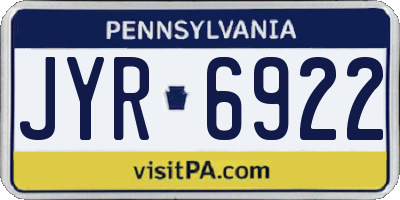 PA license plate JYR6922