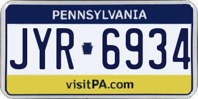PA license plate JYR6934
