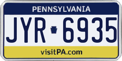 PA license plate JYR6935