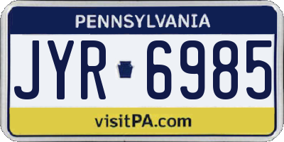 PA license plate JYR6985