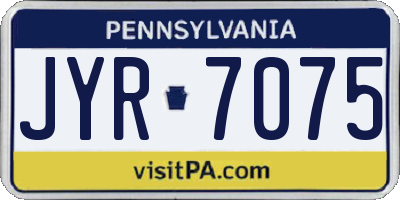 PA license plate JYR7075