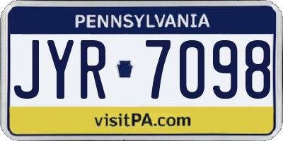 PA license plate JYR7098