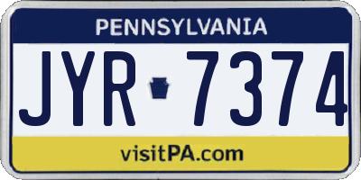 PA license plate JYR7374
