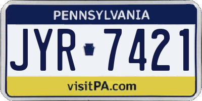 PA license plate JYR7421