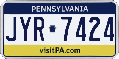 PA license plate JYR7424