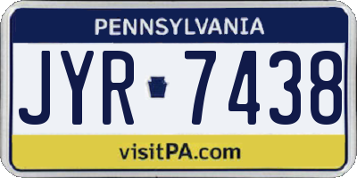 PA license plate JYR7438