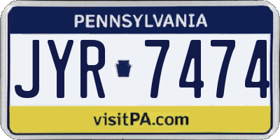 PA license plate JYR7474