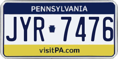 PA license plate JYR7476