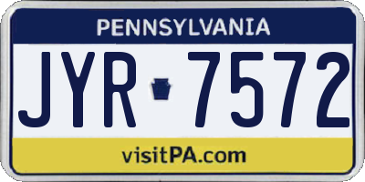 PA license plate JYR7572