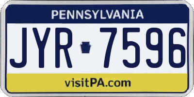 PA license plate JYR7596