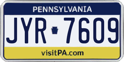 PA license plate JYR7609