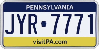 PA license plate JYR7771