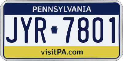 PA license plate JYR7801