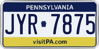 PA license plate JYR7875