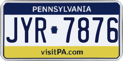 PA license plate JYR7876