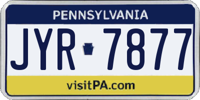 PA license plate JYR7877
