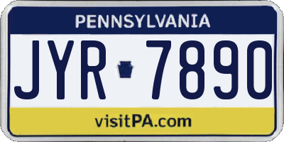 PA license plate JYR7890