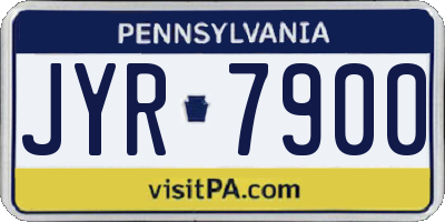 PA license plate JYR7900