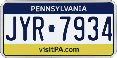 PA license plate JYR7934