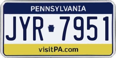PA license plate JYR7951