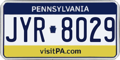 PA license plate JYR8029