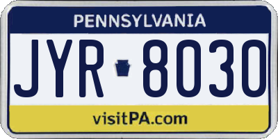 PA license plate JYR8030