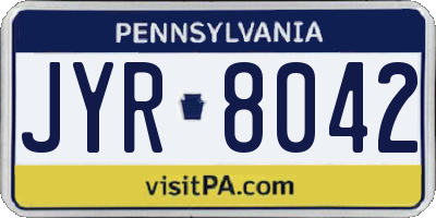 PA license plate JYR8042