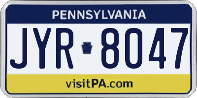 PA license plate JYR8047