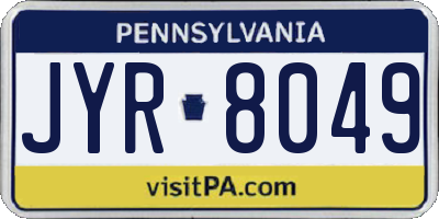 PA license plate JYR8049