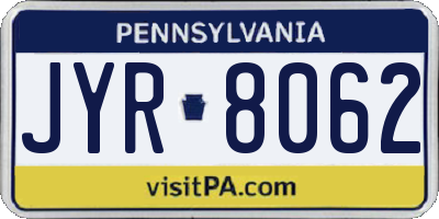 PA license plate JYR8062