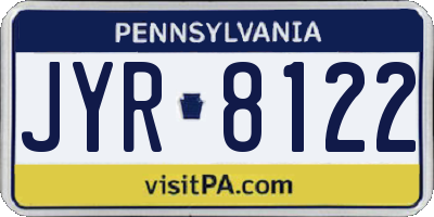 PA license plate JYR8122