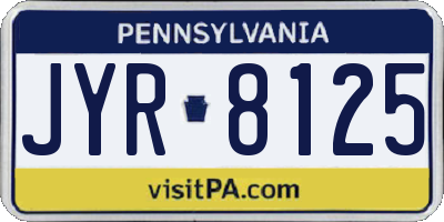 PA license plate JYR8125