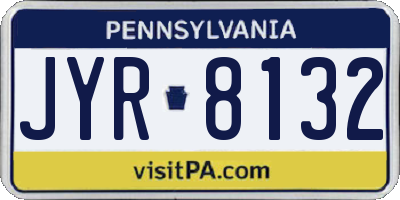 PA license plate JYR8132