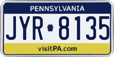 PA license plate JYR8135
