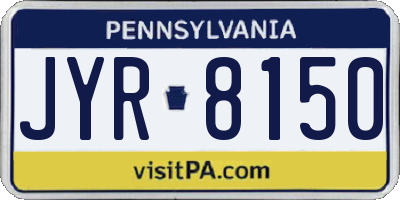 PA license plate JYR8150